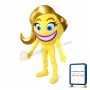 Gold Hair Round Doll Mascot Costume