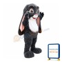 Grey Long Fur Lop Eears Rabbit Mascot Costume
