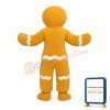 Bright Yellow Gingerbread Man Mascot Costume