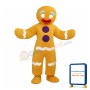 Bright Yellow Gingerbread Man Mascot Costume
