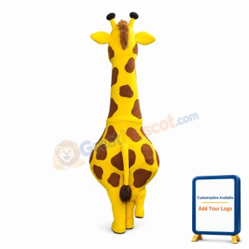 Proud Fat Cartoon Giraffe Mascot Costume