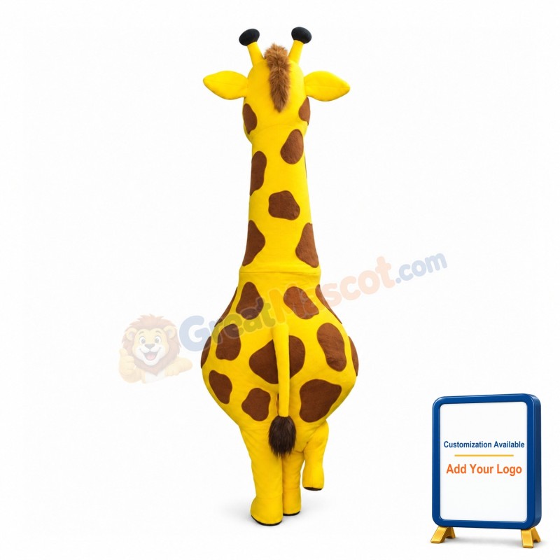Proud Fat Cartoon Giraffe Mascot Costume
