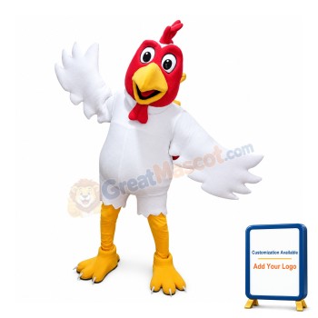 Flapping White Chicken Mascot Costume