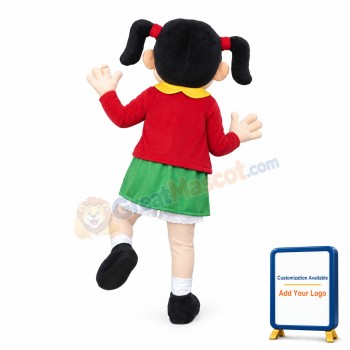 Jumping Up And Down Little Girl Mascot Costume