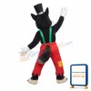Black Wolf With Red Patch Pants Mascot Costume
