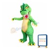 With Sharp Tooth Green Dinosaur Mascot Costume