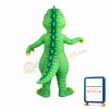 With Sharp Tooth Green Dinosaur Mascot Costume