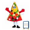 Cartoon Black Pepper Sausage Pizza Piece Mascot Costume