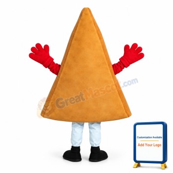Cartoon Black Pepper Sausage Pizza Piece Mascot Costume