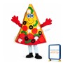 Cartoon Black Pepper Sausage Pizza Piece Mascot Costume