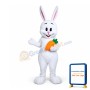 Slim Tall White Rabbit Carrying Carrot Mascot Costume