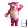 Purple Nose Fat Pink Bear Mascot Costume