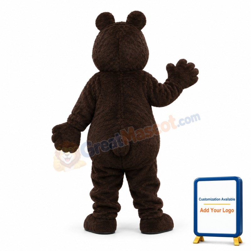 Sturdy Brown & White Bear Mascot Costume