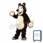 Sturdy Brown & White Bear Mascot Costume