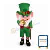 Irish Elf Holding Gold Pocket Watch Mascot Costume