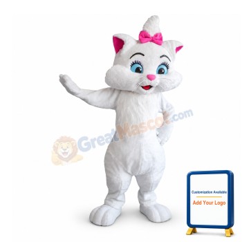 Beautiful White Cat With Sky Blue Eyes Mascot Costume