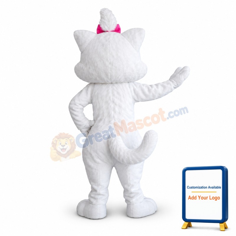 Beautiful White Cat With Sky Blue Eyes Mascot Costume