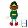 Funny Cartoon Elf With Green Set Mascot Costume