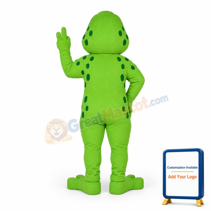 Fancy Cartoon Green Frog Mascot Costume
