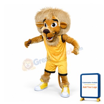 Defensive Basketball Player Lion Mascot Costume