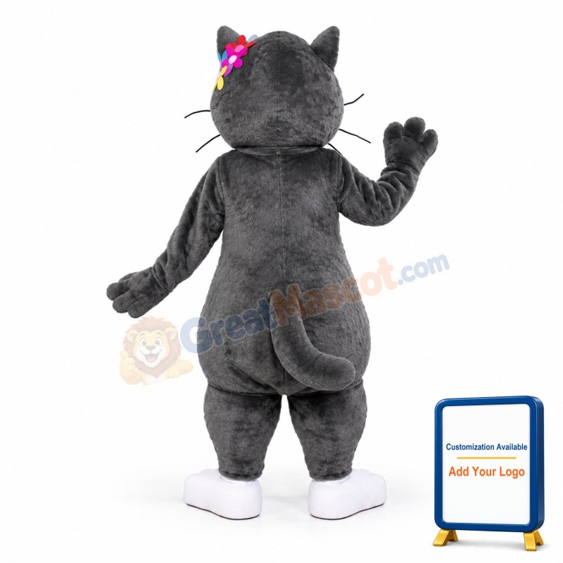 Black Rabbit With Colorful Flowers Mascot Costume