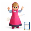 Female Worker In Pink Apron Mascot Costume