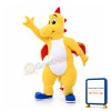 Lively Yellow Dinosaur With Red Wings Mascot Costume