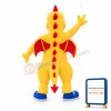 Lively Yellow Dinosaur With Red Wings Mascot Costume