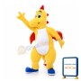 Lively Yellow Dinosaur With Red Wings Mascot Costume