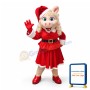 Blue Eyes Pig Lady Wearing Christmas Dress Mascot Costume