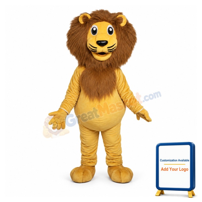 Yellow Lion Mascot Costume Adult Costume