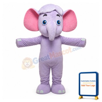 Cute Purple Elephant Lightweight Mascot Costume For Adult