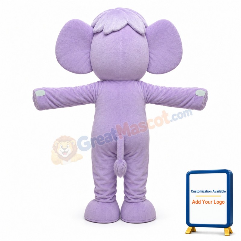 Cute Purple Elephant Lightweight Mascot Costume For Adult
