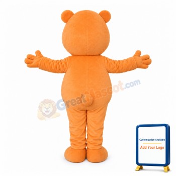 Cute Cartoon Orange Bear Mascot Costume For Adult
