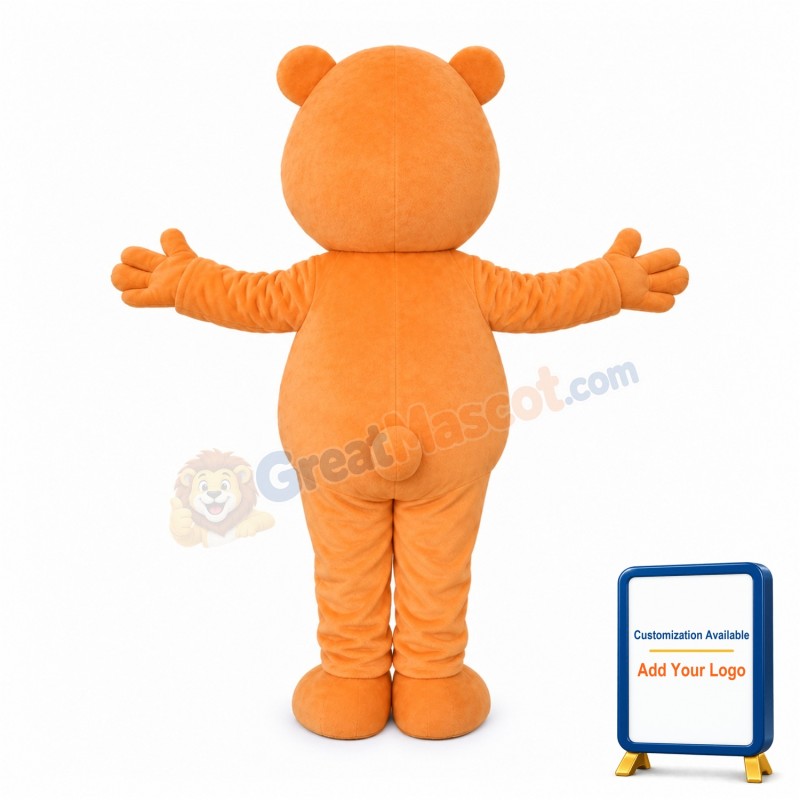 Cute Cartoon Orange Bear Mascot Costume For Adult
