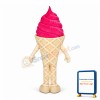 Cartoon Strawberry Ice Cream Cone Mascot Costume