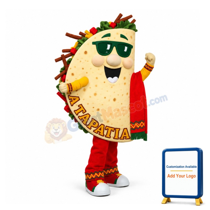 Cool Cartoon Tacos Lightweight Mascot Adult Costume 