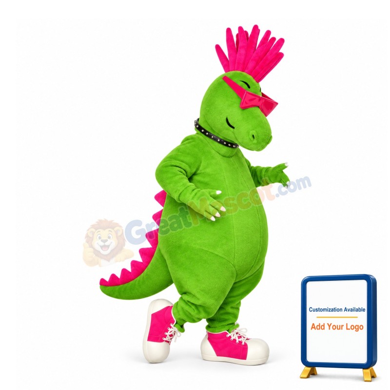 Cool Stylish Green Dinosaur Lightweight Mascot Adult Costume