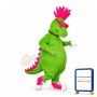 Cool Stylish Green Dinosaur Lightweight Mascot Adult Costume