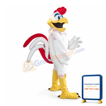 White Rooster Mascot Costume Adult Animal Costume