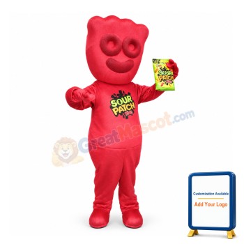 Adult Size Cartoon Red Sour Patch Kids Mascot Costume