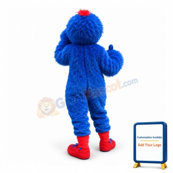 Racing Blue Ibis Bird Long Fur Mascot Costume