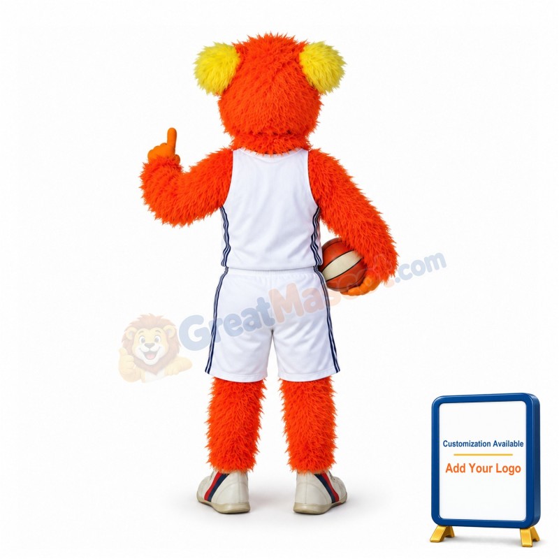 Football Orange Furry Monster Mascot Costume