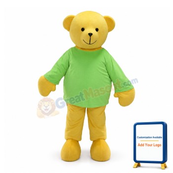 Cute Cartoon Yellow Bear Mascot Costume For Adult