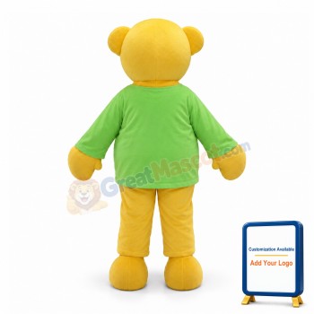Cute Cartoon Yellow Bear Mascot Costume For Adult