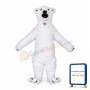 Howling Polar Bear Long Fur Mascot Adult Costume