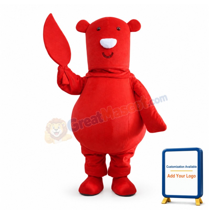 Cartoon Red Bear Lightweight Mascot Costume For Adult