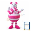 Cartoon Pink Striped Bear Lightweight Mascot Costume For Adult