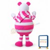 Cartoon Pink Striped Bear Lightweight Mascot Costume For Adult