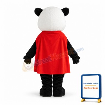 Cute Superhero Panda Mascot Adult Costume